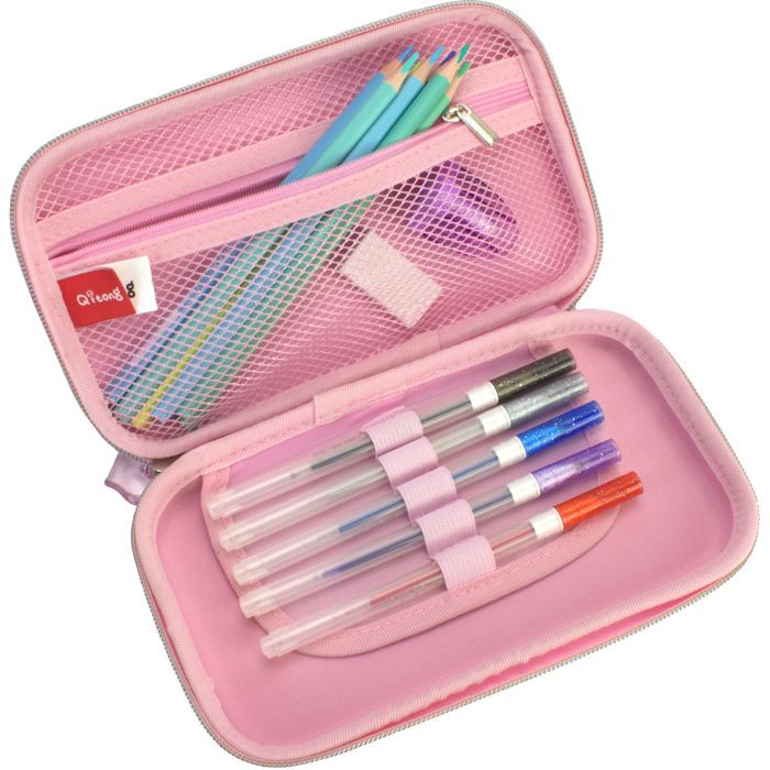 Пенал Cool For School з тисненням 1 відділення Фуксія (QT-5781-Rosered) зображення 2