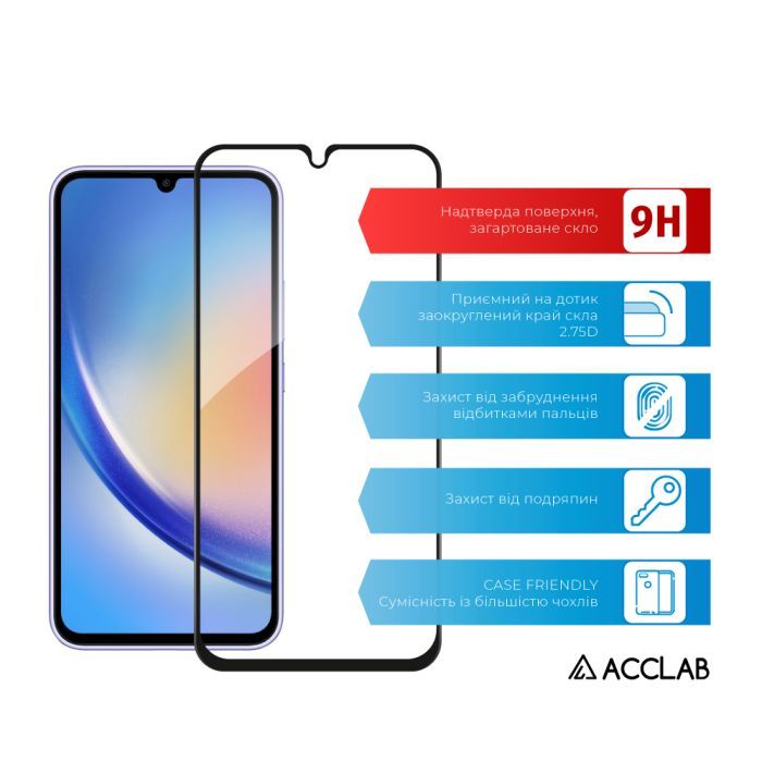 Стекло защитное ACCLAB Full Glue Samsung A34 5G (1283126559808) изображение 3