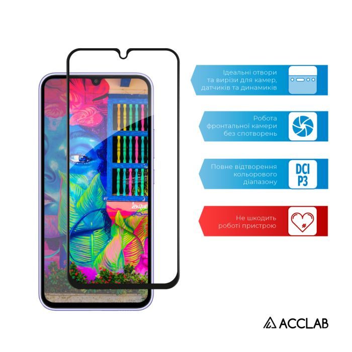 Стекло защитное ACCLAB Full Glue Samsung A34 5G (1283126559808) изображение 5