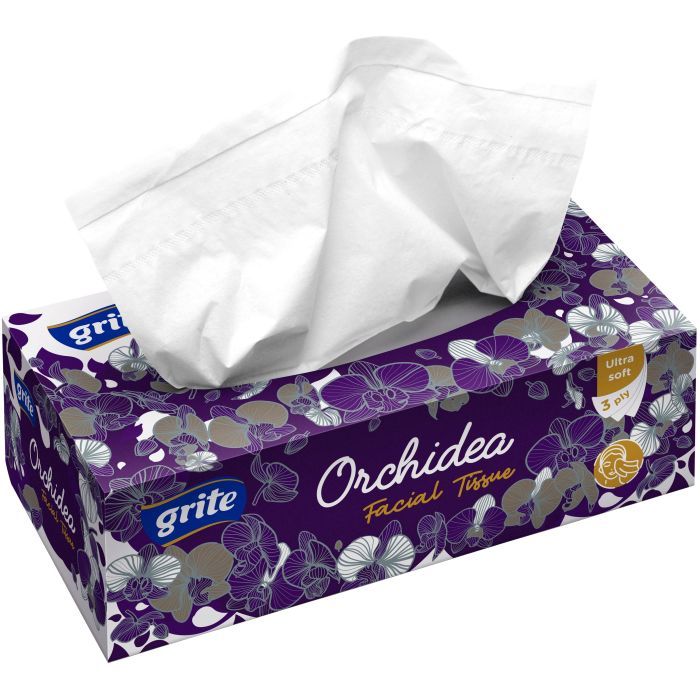 Салфетки косметические Grite Orchidea 3 слоя 100 шт. (4770023346138)