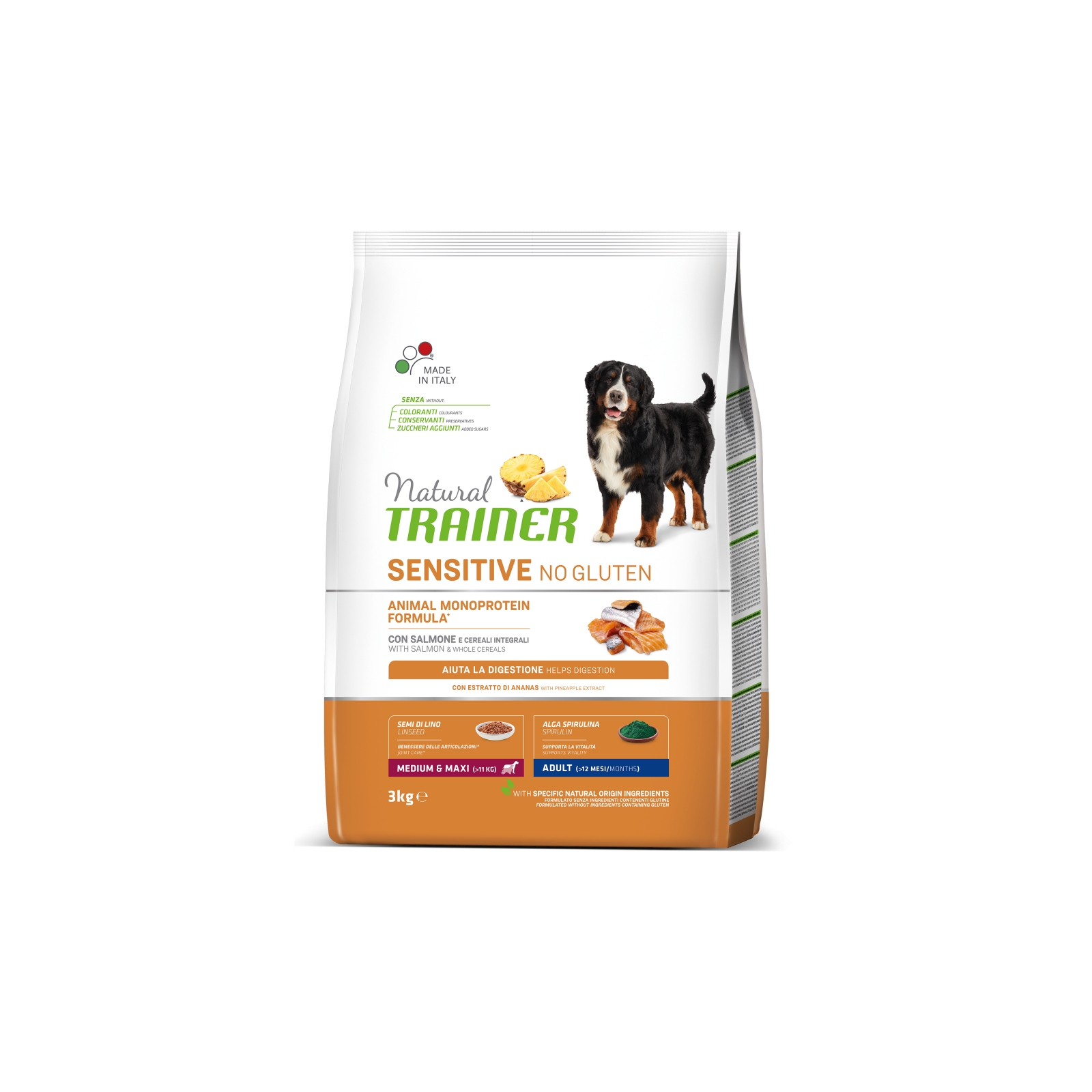 Сухой корм для собак Trainer Natural Dog Sensitive Adult Medium&Maxi With Salmon 3 кг (8059149252452)