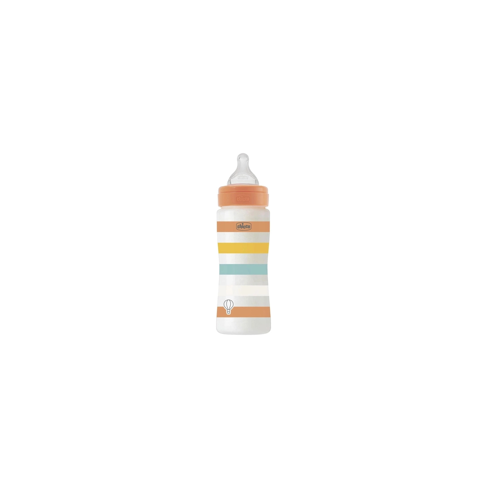 Пляшечка для годування Chicco Well-Being Colors з силіконовою соскою 4м+ 330 мл М'ятна (28637.21)