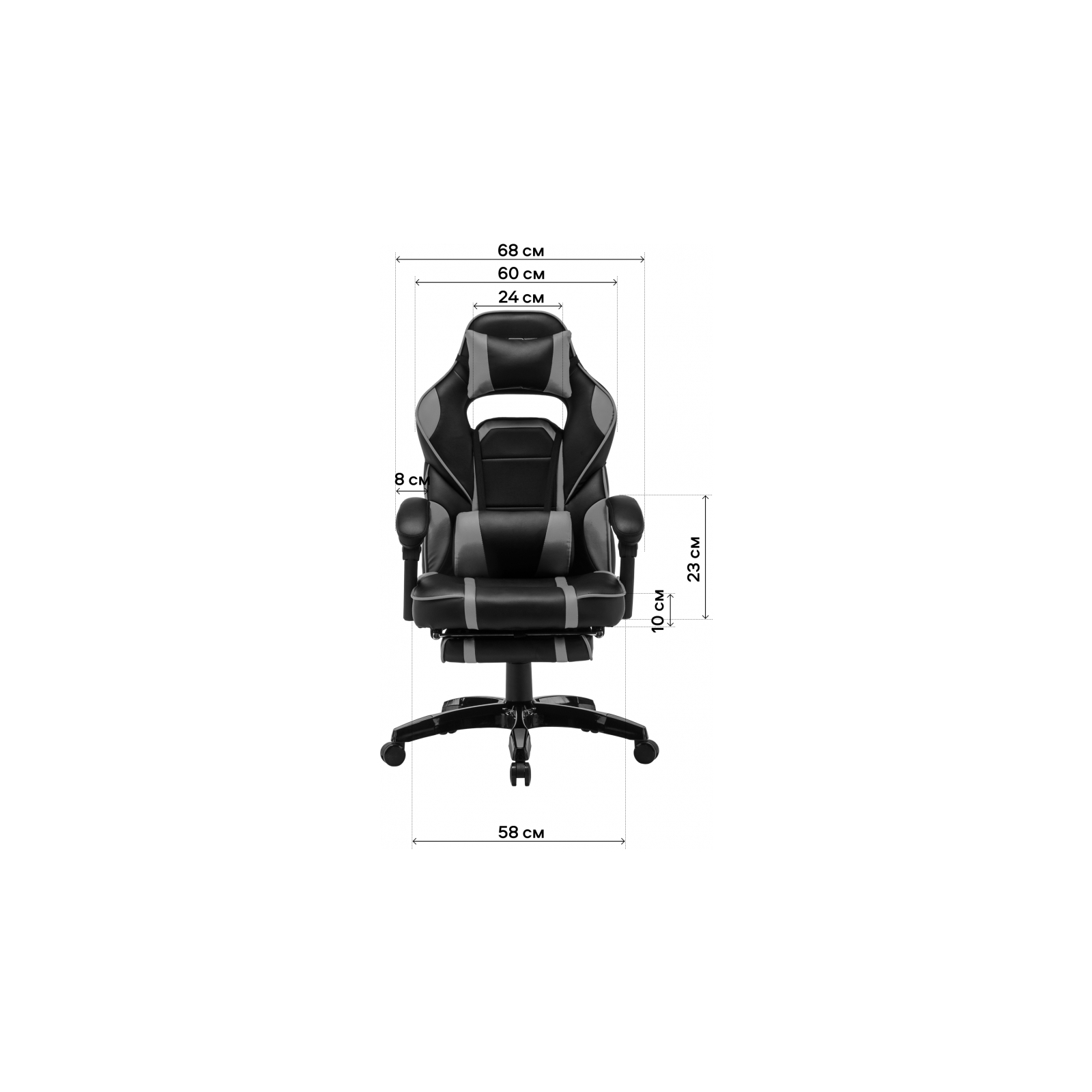 Кресло игровое GT Racer X-2749-1 Gray/Black Suede (X-2749-1 Fabric Gray/Black Suede) изображение 11