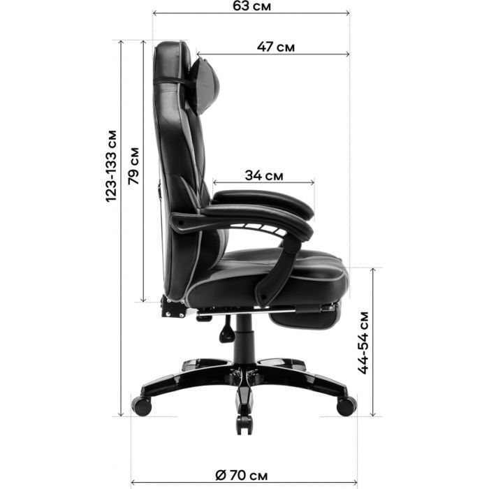 Крісло ігрове GT Racer X-2749-1 Gray/Black Suede (X-2749-1 Fabric Gray/Black Suede) зображення 12