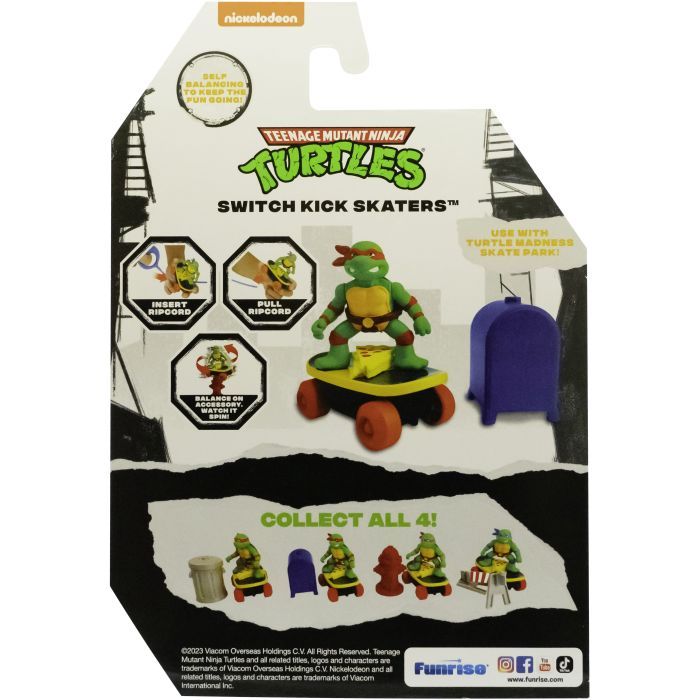 Игровой набор Funrise TMNT Черепашки-ниндзя классические Скейтбордист с лаунчером Рафаэль (71043) изображение 4