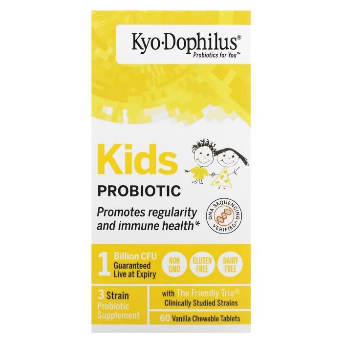 Пробиотики Kyolic Пробиотик для детей, вкус ванили, Kids Probiotic, 60 жевательн (WAK-60132)