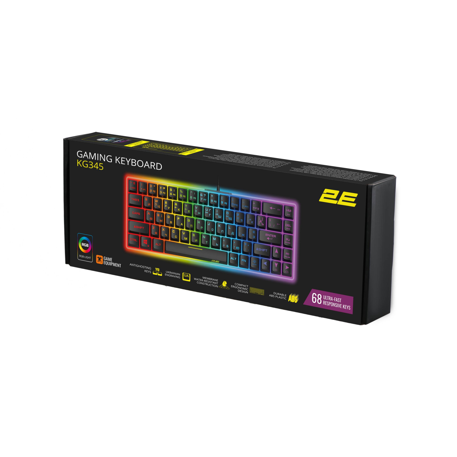 Клавіатура 2E Gaming KG345 RGB 68key USB UA Transparent (2E-KG345TR) зображення 4