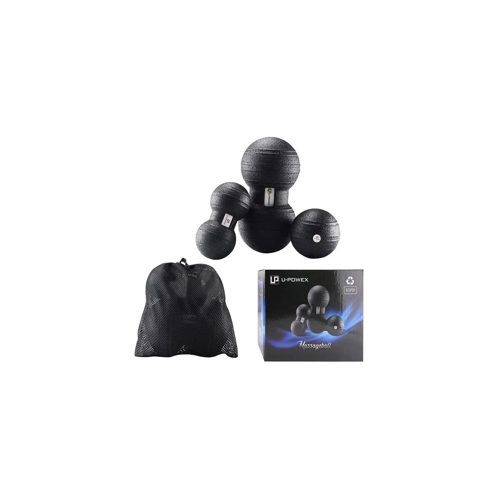 Массажный мяч U-Powex Набір 1002 EPP Massage Ball 3 шт Чорні (UP_1002_Ball_3in) изображение 6