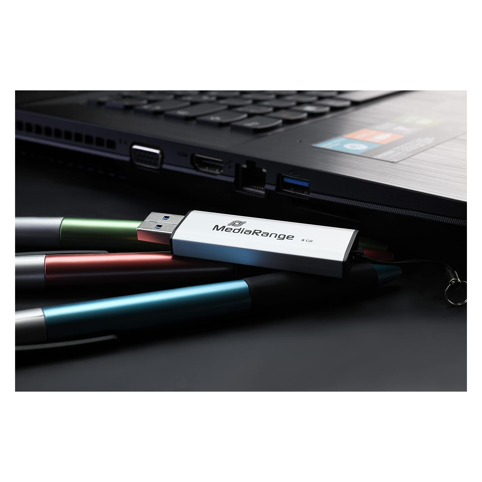 USB флеш накопитель Mediarange 128GB Black/Silver USB 3.0 (MR918) изображение 5