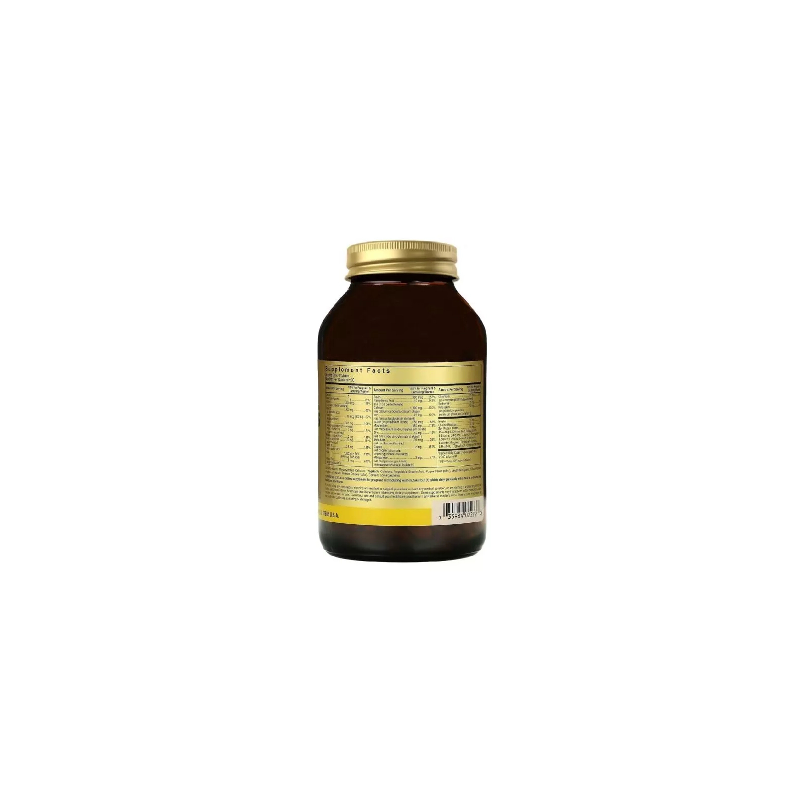 Мультивітамін Solgar Мультивітаміни для Вагітних, Prenatal Nutrients, 120 таблеток (SOL02272) зображення 2