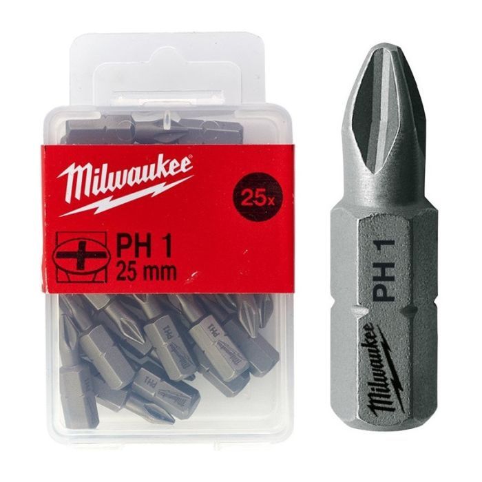 Набор бит Milwaukee PH1, 25мм, 25шт (4932399586) изображение 3
