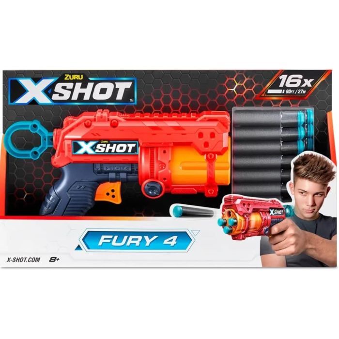 Іграшкова зброя Zuru X-Shot Red Швидкострільний бластер EXCEL FURY 4 (16 патронів) (36377R) зображення 2