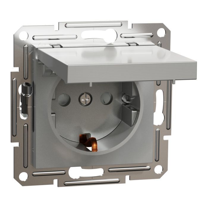 Розетка Schneider Electric ASFORA з кришкою, сталь (EPH3100162) изображение 2