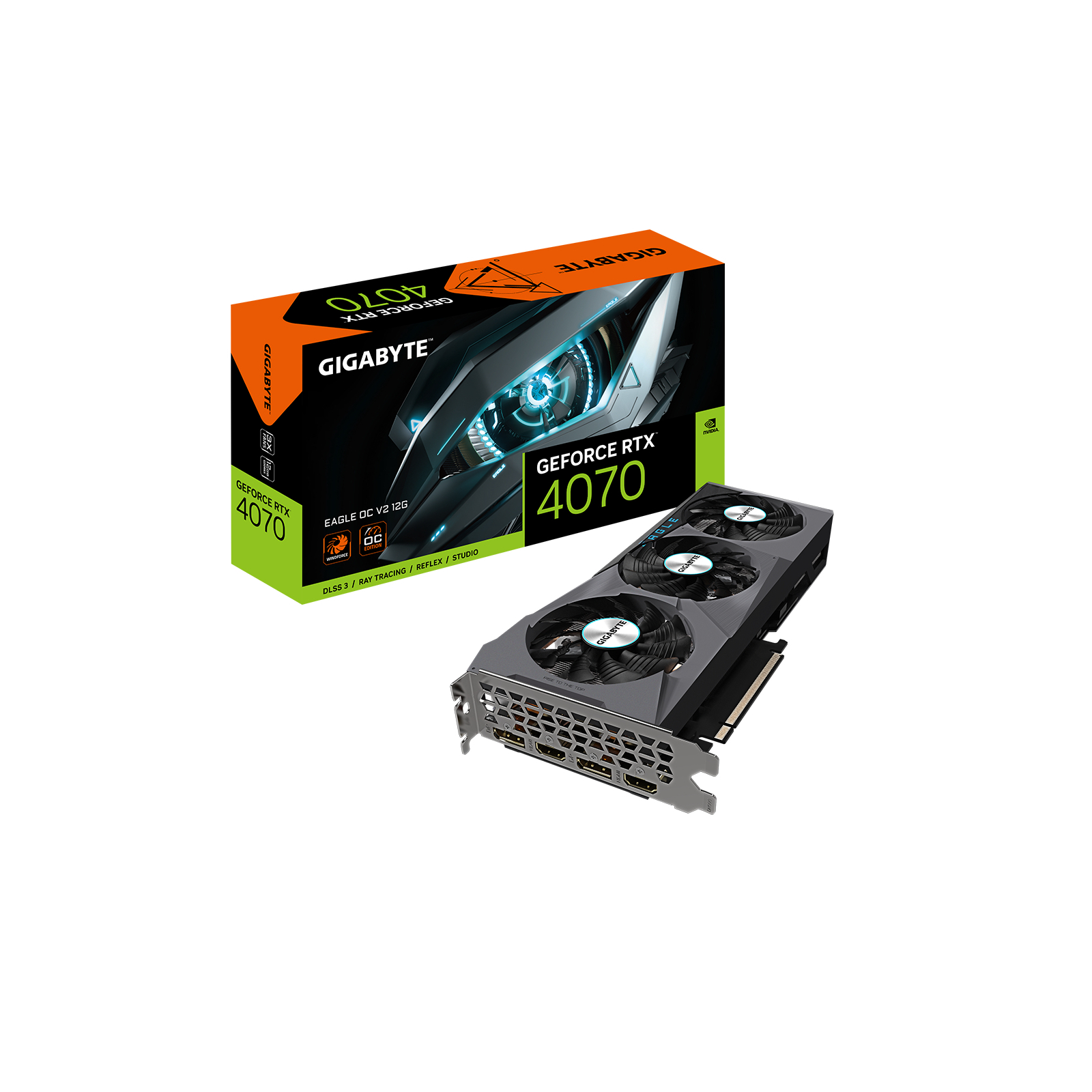 Видеокарта GIGABYTE GeForce RTX4070 12Gb EAGLE OC V2 (GV-N4070EAGLE OCV2-12GD) изображение 2