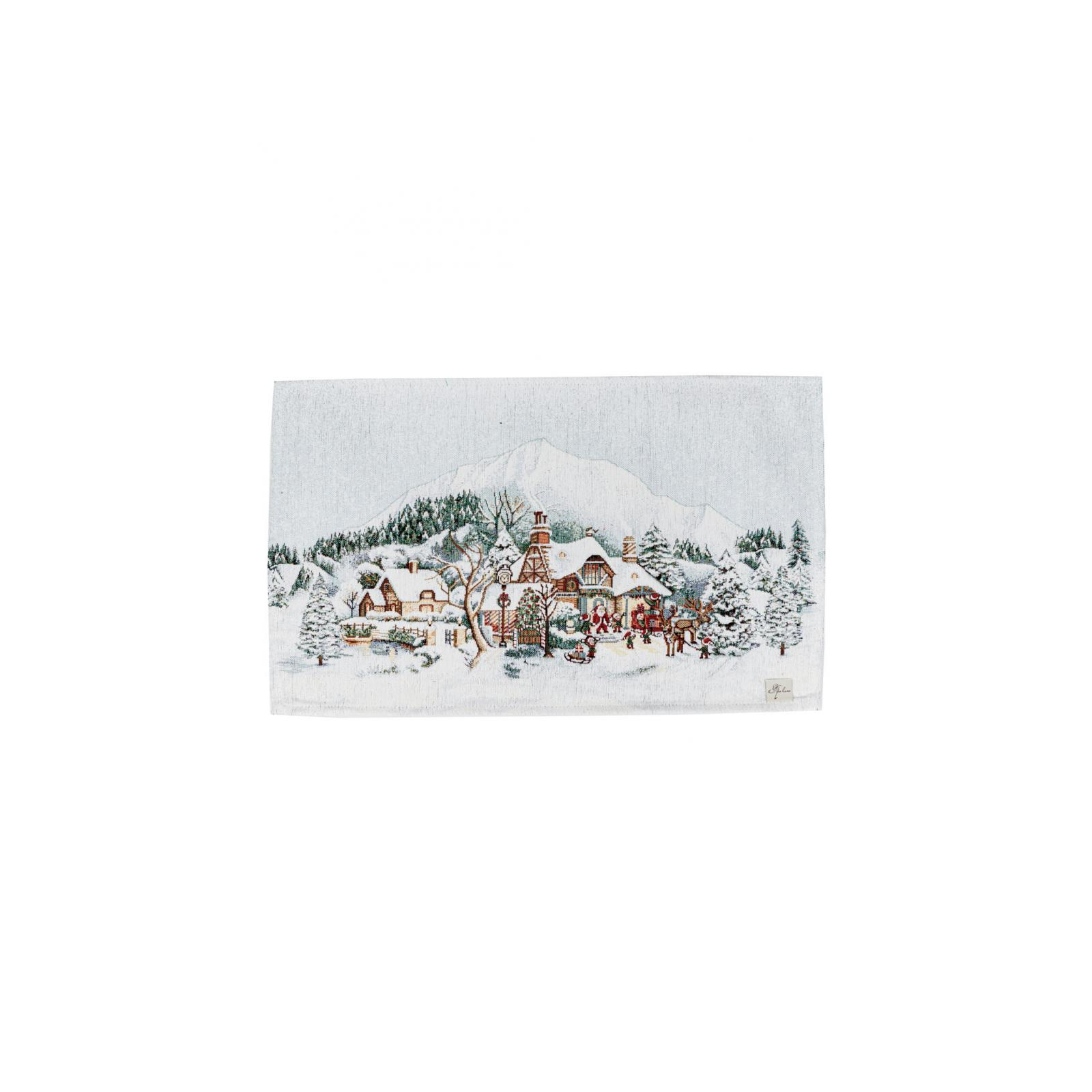 Серветка на стіл Прованс гобеленова з велюром Зимове місто 30х50 см (4823093450479)