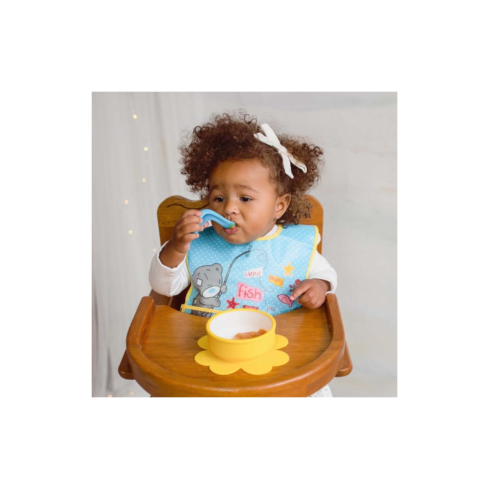 Набор детской посуды Baboo мисочка, 2 мягкие ложки, чашка непроливайка, 6+ (10-002 желтый) изображение 11