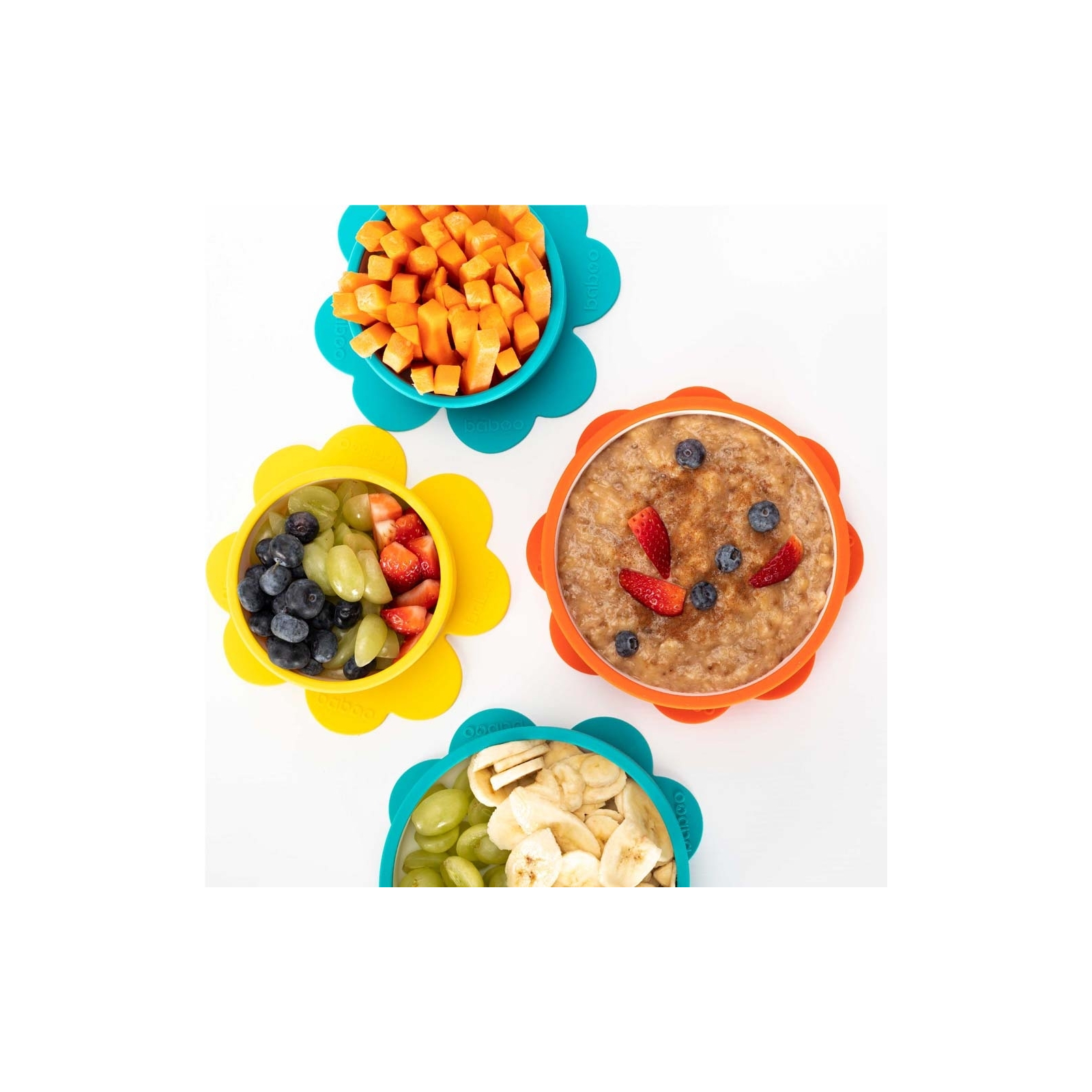 Набор детской посуды Baboo мисочка, 2 мягкие ложки, чашка непроливайка, 6+ (10-002 желтый) изображение 4