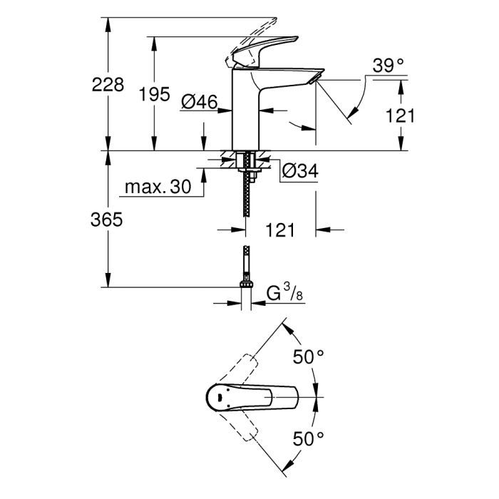 Смеситель Grohe M-Size Eurosmart New (23324003) изображение 4