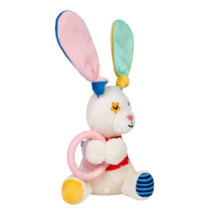 Игрушка для собак GiGwi Plush Зайка с кольцом и пищалкой 16 см (2257)