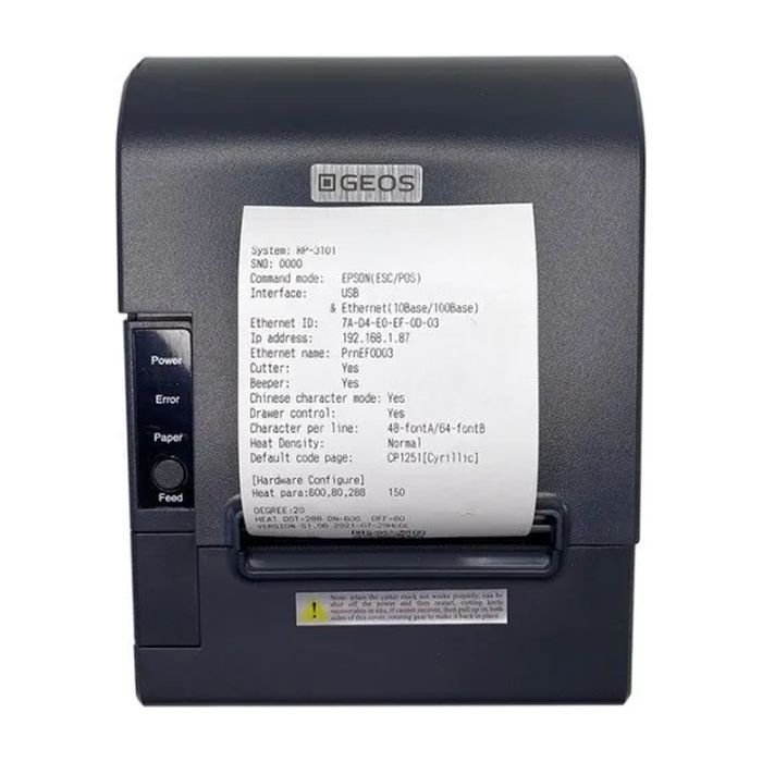 Принтер чеків Geos RP3101 з розділювачем 58-80мм, USB, Ethernet (RP3101 divider 58/80) зображення 4
