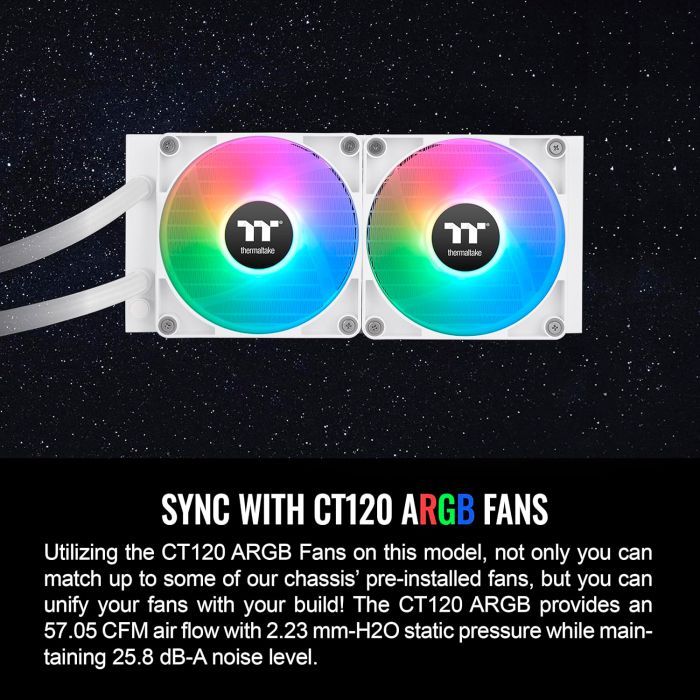 Система жидкостного охлаждения ThermalTake TH240 V2 ARGB Sync Snow Edition (CL-W364-PL12SW-A) изображение 11