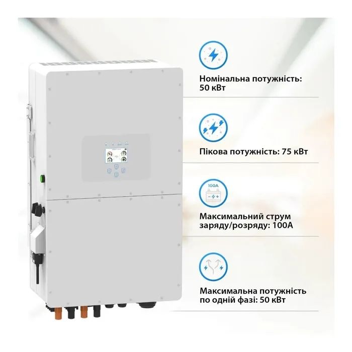 Солнечный инвертор Deye SUN-50K-SG01HP3-EU-BM4 WiFi, 50кВт (SUN-50K-SG01HP3-EU-BM4) изображение 5