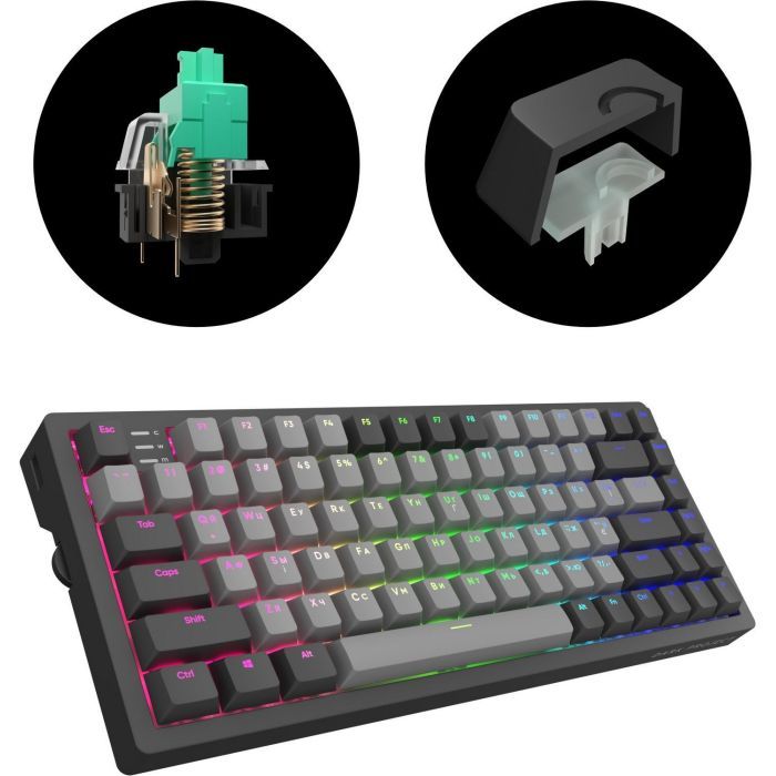 Клавиатура Dark Project KD83A PBT Mechanical Gateron Cap Teal USB Black/Gray (KB-GCT-871-100004) изображение 6