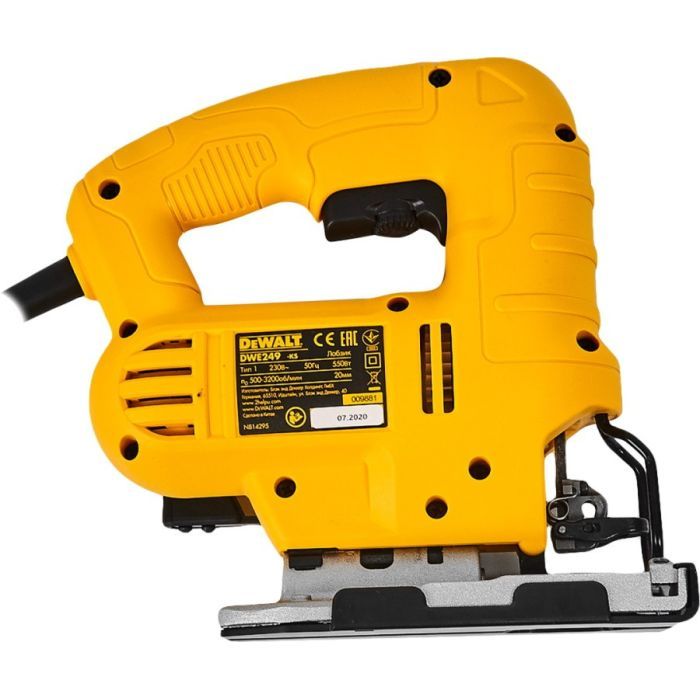 Электролобзик DeWALT 550 Вт, 500 - 3200 ход/мин, 2.4 кг (DWE249) изображение 3