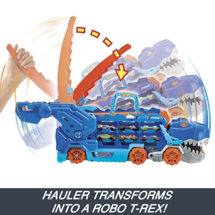 Автотрек Hot Wheels Мега-транспортер Неймовірний Ті-Рекс (HNG50) зображення 3