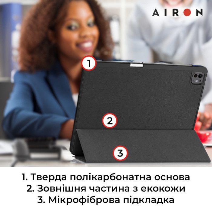 Чехол для планшета AirOn Premium SOFT iPad Pro 13 2024 + Film Black (4822352781129) изображение 9