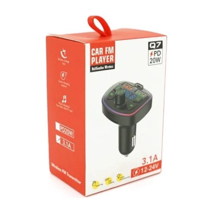 FM модулятор Voltronic Q7 з еквалайзером, 3.1A, PD18W, USB, TF (FM-Q7EQ) зображення 4