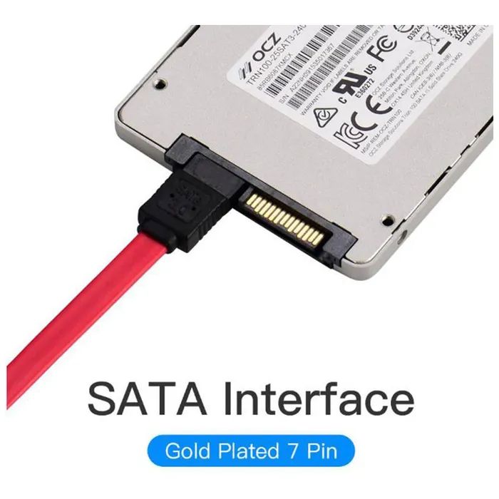 Кабель для передачи данных SATA 3.0 7pin F/F 0.5m L Red Vention (KDDRD) изображение 2