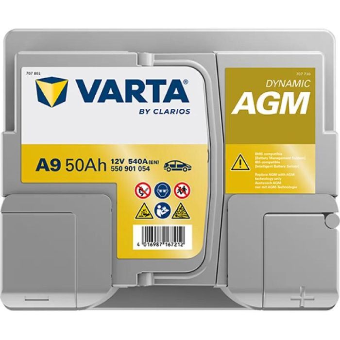 Аккумулятор автомобильный Varta Silver Dynamic AGM 50Ah Ев (-/+) (550901054) изображение 3