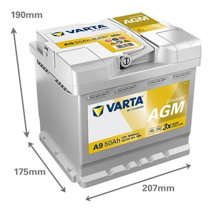 Аккумулятор автомобильный Varta Silver Dynamic AGM 50Ah Ев (-/+) (550901054) изображение 4