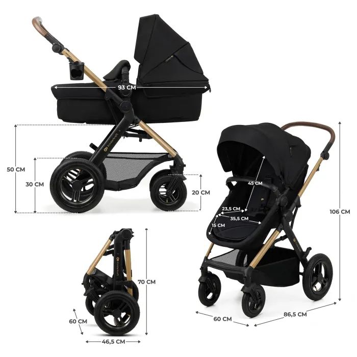 Коляска Kinderkraft 3 в 1 Moov 2 Air Pure Black (KSMOOV02BLK0000) (5902533925759) изображение 8