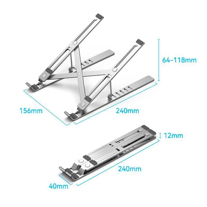 Подставка для ноутбука Vention Laptop X-type Stand Silver Aluminum Alloy (KDMI0) изображение 11