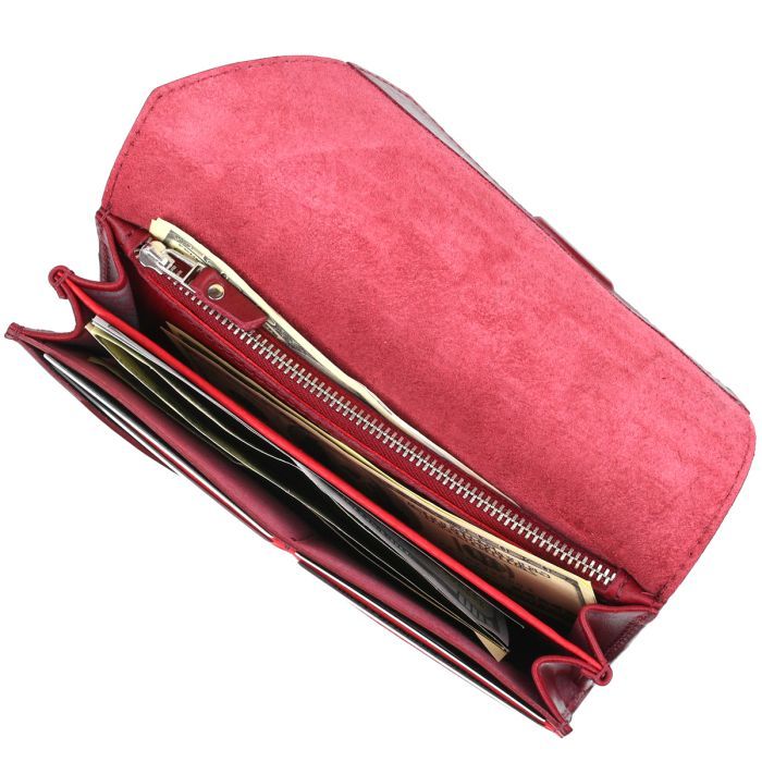 Кошелек Grande Pelle Кожаный Бордовый (11576) изображение 7