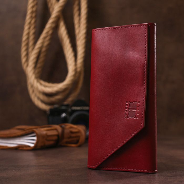 Кошелек Grande Pelle Кожаный Бордовый (11576) изображение 8