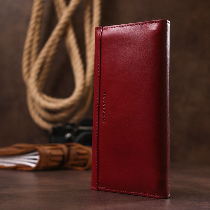 Кошелек Grande Pelle Кожаный Бордовый (11576) изображение 9