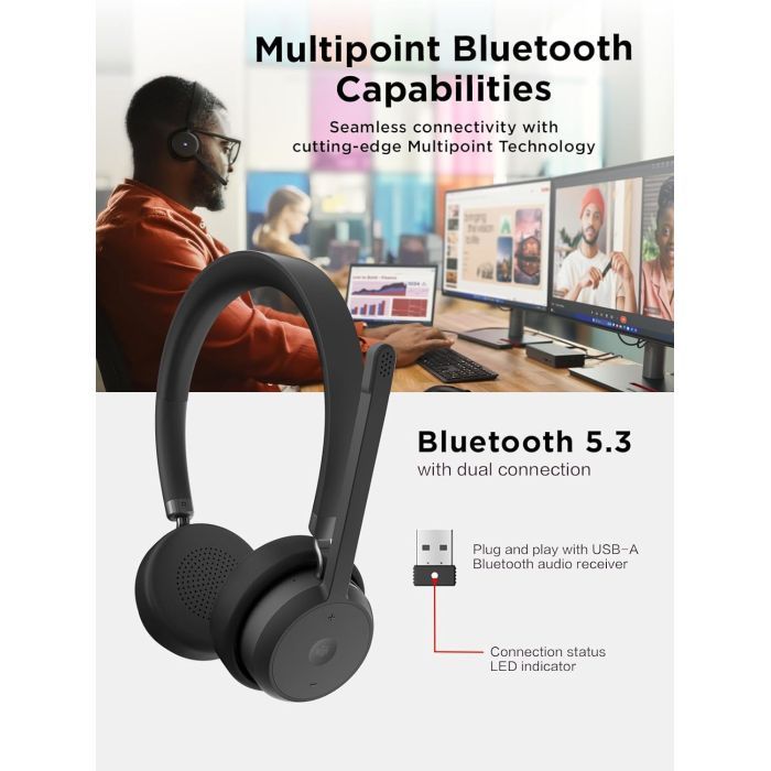 Наушники Lenovo Wireless VoIP Headset (Teams) Black (4XD1M80020) изображение 5