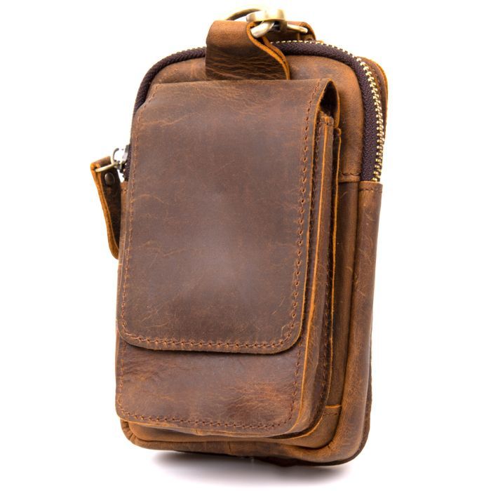 Сумка Vintage На пояс Коричневая (20419)