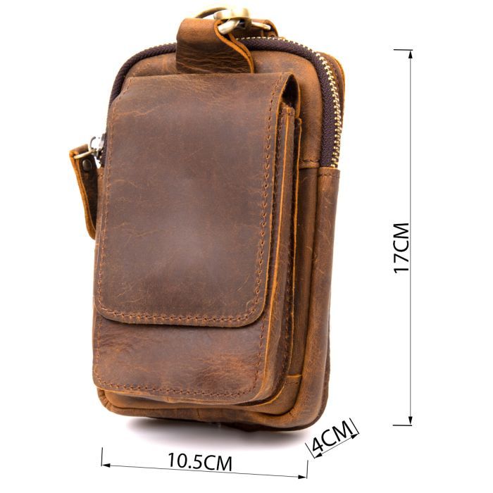 Сумка Vintage На пояс Коричневая (20419) изображение 3