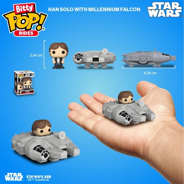Фигурка Funko Pop набор Bitty Pop! Ride - Хан Соло и Тысячелетний сокол (83623) изображение 3
