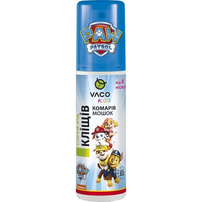 Спрей від комах Vaco Paw Patrol Sensitive Від комарів, кліщів і мошок з Icaridin 10% Для дітей від 6 місяців 80 мл (5901821953641)