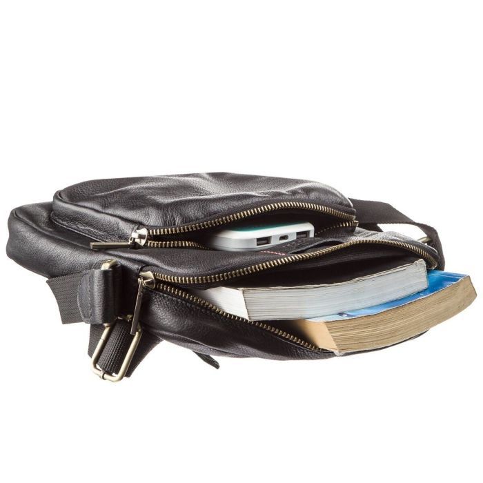 Сумка Shvigel Мужская кожаная Черная (19111) изображение 5