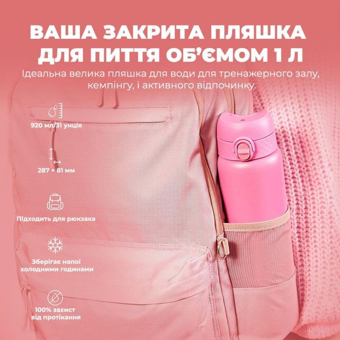 Пляшка для води ION8 OneTouch Vacuum Insulated 920 мл Periwinkle (I8TS1000PERI) зображення 5