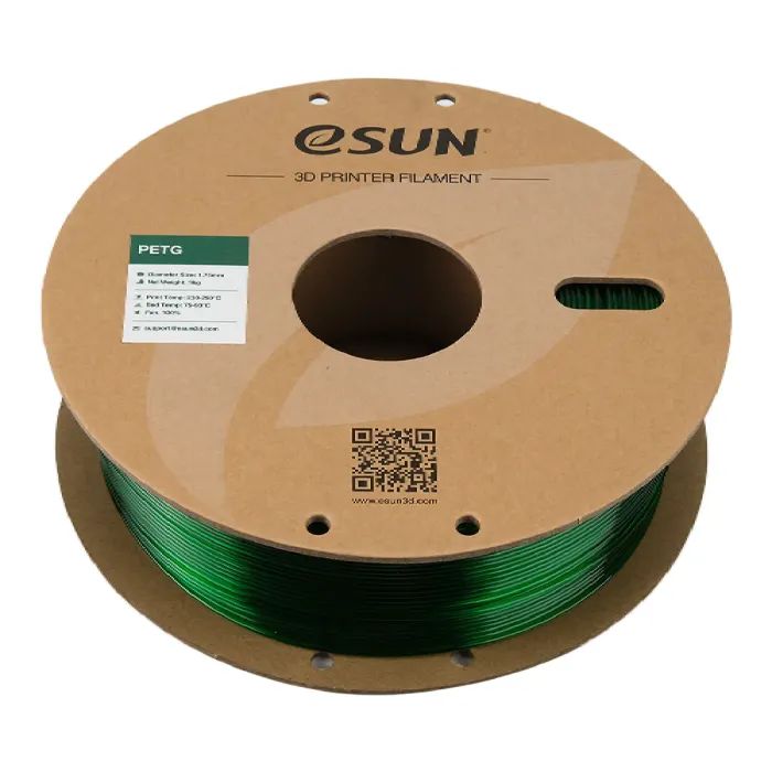 Пластик для 3D-принтера eSUN PETG 1.75мм, 1кг, transparent, green (PETG175G1) изображение 3