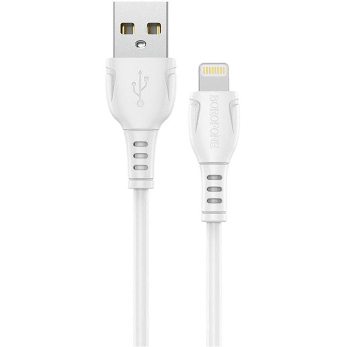 Дата кабель USB 2.0 AM to Lightning 1.0m 2.4A PVC BX51 white BOROFONE (6931474743909) изображение 2
