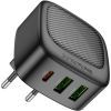 Зарядний пристрій BOROFONE BAS23A Lucky 1xUSB-C + 2xUSB PD30W Black (6941991109386) зображення 5