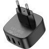 Зарядний пристрій BOROFONE BAS23A Lucky 1xUSB-C + 2xUSB PD30W Black (6941991109386) зображення 6